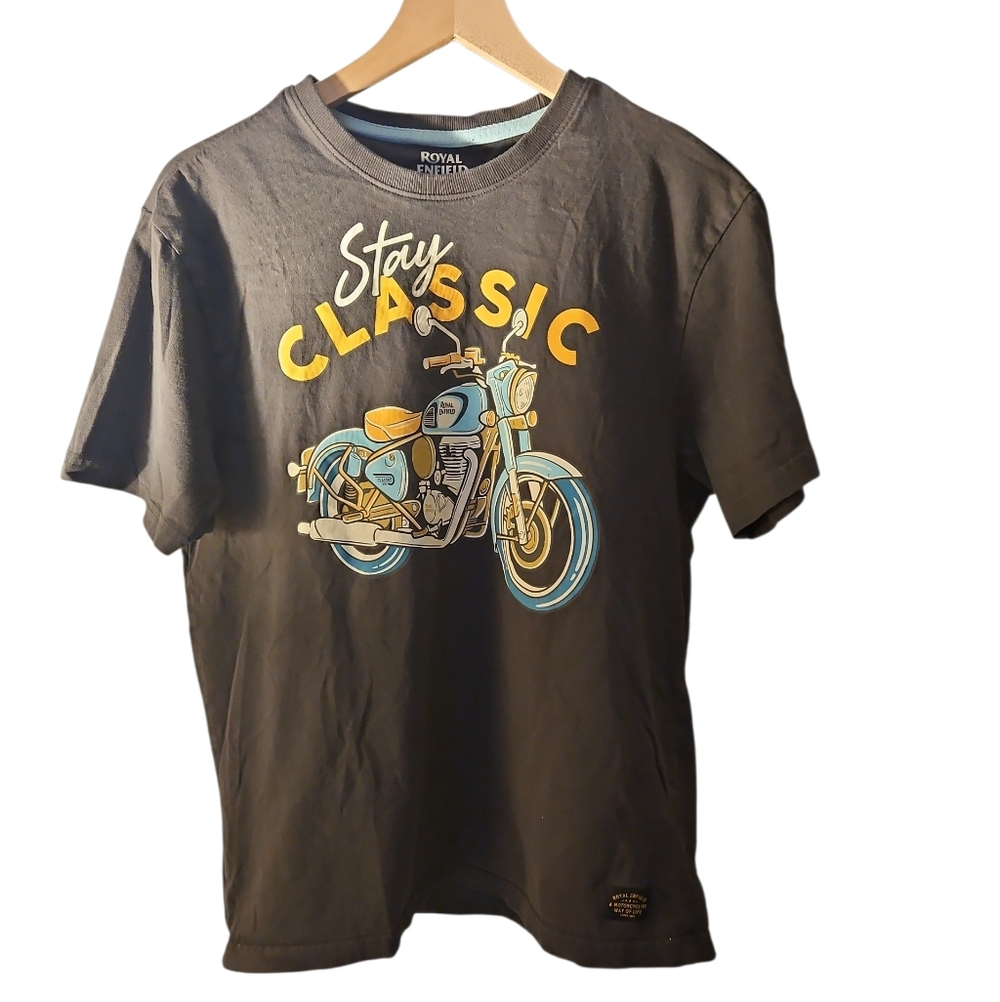 Royal Enfield Stay Classic Mens Large Dark Gray T-shirt